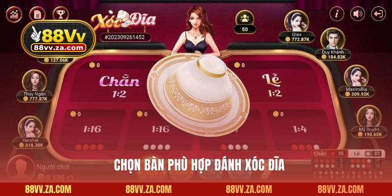 Chọn bàn phù hợp đánh xóc đĩa